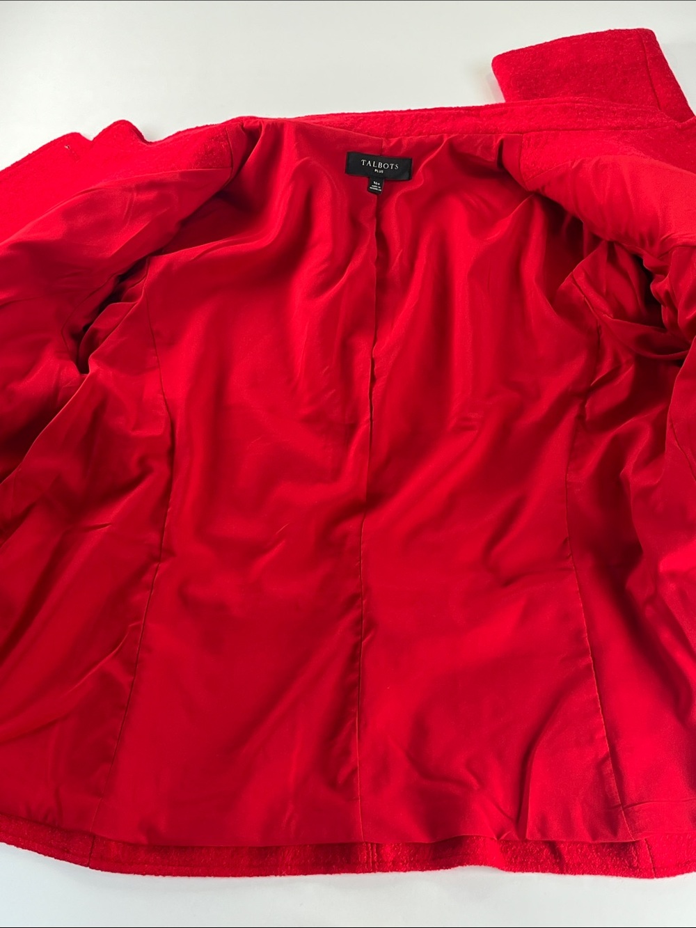 Talbots Red Wool Blend Blazer with Pockets Gold-Tone Buttons Sz 16W - Picture 10 of 10